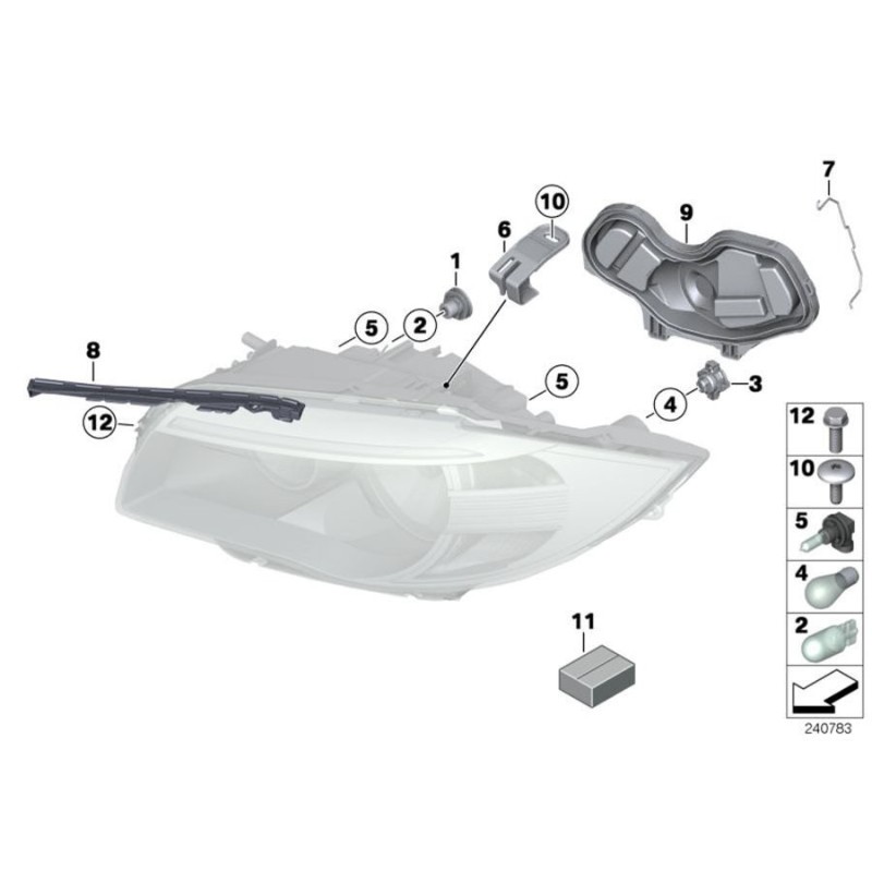 Cache d'accès au clip de ressort de l'ampoule de phare - Pièce d'origine BMW 63126924671