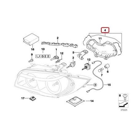 Cache de l'ampoule de phare avec ressort de fixation - Pièce d'origine BMW 63126924671