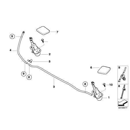 Tuyau de système de nettoyage des phares - Pièce d'origine BMW 61677267800 Tuyau de système de nettoyage des phares - Pièce d'origine BMW 61677267800