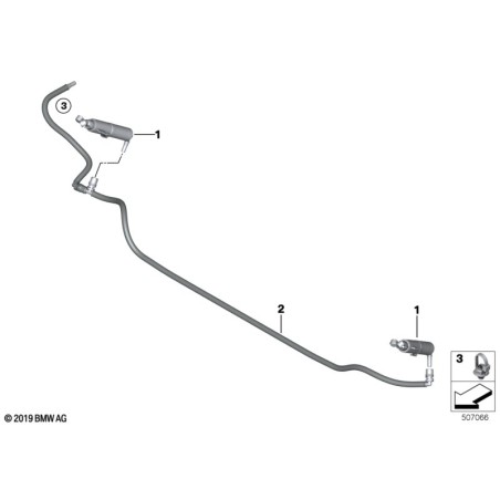 Tuyau de système de nettoyage des phares - Pièce d'origine BMW 61677357005
