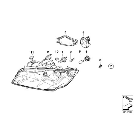Cache de phare gauche - Pièce d'origine BMW 63117159566