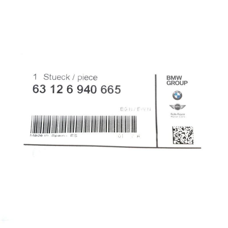 Support d'ampoule de clignotant avant de phare - Pièce d'origine BMW 63126940665