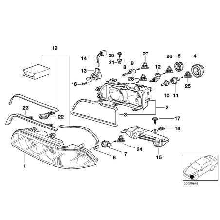 Joint de phare - Pièce d'origine BMW 63128362446