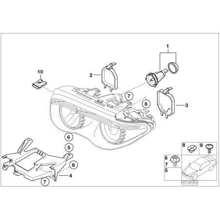 Cache de capuchon de faisceau lumineux élevé - Pièce d'origine BMW 63126916096 Cache de capuchon de faisceau lumineux élevé - Pièce d'origine BMW 63126916096