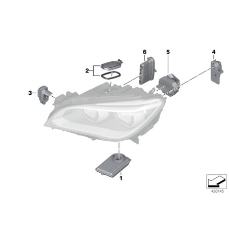 Module de pilote de phare LED - Pièce d'origine BMW 63117440876