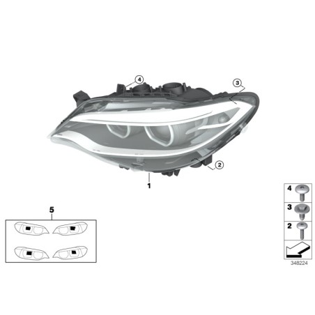 Phare avant gauche F22 - Pièce d'origine BMW 63117304473 Phare avant gauche F22 - Pièce d'origine BMW 63117304473
