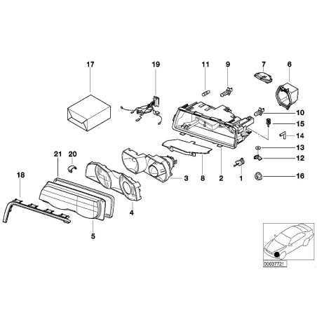 Couvercle de lentille de phare droit - Pièce d'origine BMW 63128381328 Couvercle de lentille de phare droit - Pièce d'origine BMW 63128381328