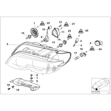 Cache de couverture du dispositif de nivellement des phares - Pièce d'origine BMW 63128386707 Cache de couverture du dispositif de nivellement des phares - Pièce d'origine BMW 63128386707