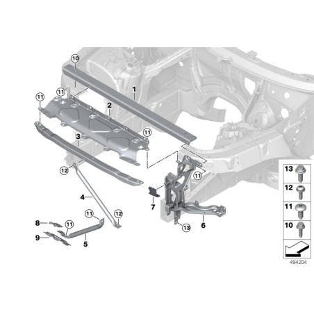 Support de fixation de phare gauche O/S - Pièce d'origine BMW 51647421709 Support de fixation de phare gauche O/S - Pièce d'origine BMW 51647421709
