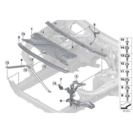Support de fixation de phare côté gauche - Pièce d'origine BMW 51647383857