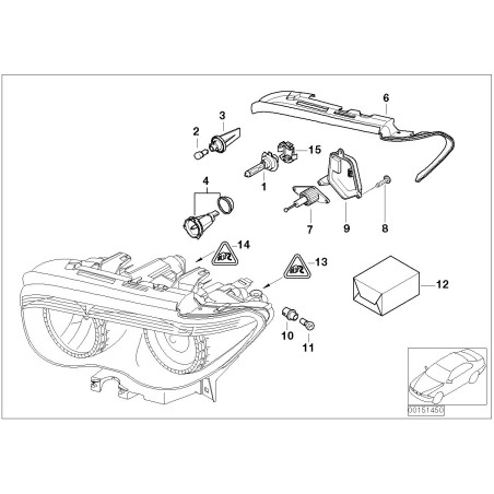 Kit de réparation de phare C/G + D/G - Pièce d'origine BMW 63126917366/63126917365 Kit de réparation de phare C/G + D/G - Pièce d'origine BMW 63126917366/63126917365