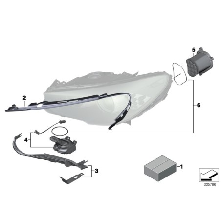 Kit de réparation de phare droit O/S - Pièce d'origine BMW 63127262735