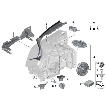 Ensemble de couvercles de phares - Bouchons anti-poussière - Pièce d'origine BMW 63117440357