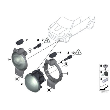 Support d'ampoule noire pour phare latéral - Pièce d'origine BMW 63128380205