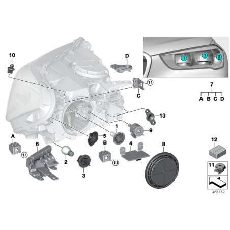 Contrôle de l'orientation verticale des phares - Pièce d'origine BMW 63117046049