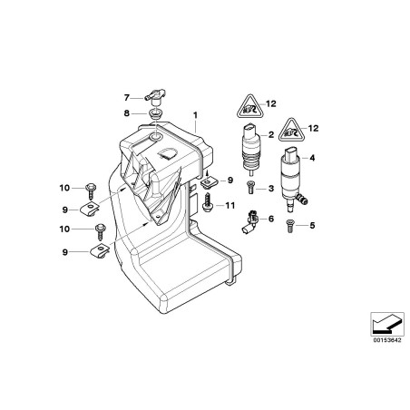 Réservoir de liquide lave-glace pour phares - Pièce d'origine BMW 61677895577 Réservoir de liquide lave-glace pour phares - Pièce d'origine BMW 61677895577