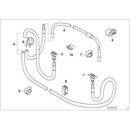 Tuyau de lave-phare - Pièce d'origine BMW 61668360664