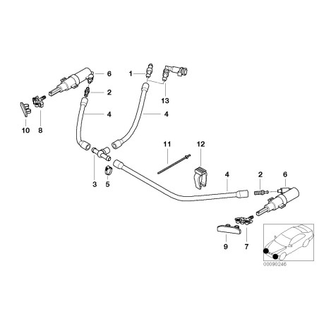 Paire de buses de pulvérisation de lave-phare pour phares avant - Pièce d'origine BMW 61674290867/61674290868