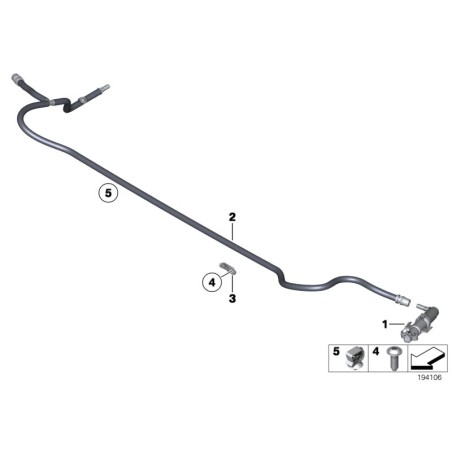 Tuyau du système de nettoyage des phares - Pièce d'origine BMW 61677182525