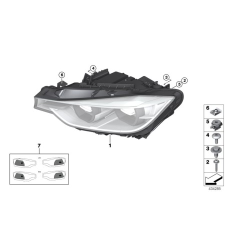 Phare avec technologie LED - Pièce d'origine BMW 63117419634