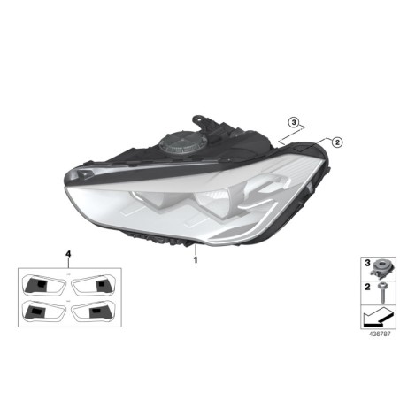 Phare avec technologie LED - Pièce d'origine BMW 63117428736 Phare avec technologie LED - Pièce d'origine BMW 63117428736