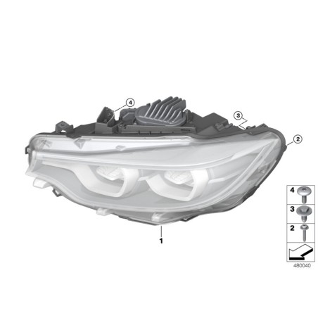 Phare avec technologie LED droit - Pièce d'origine BMW 63117478156 Phare avec technologie LED droit - Pièce d'origine BMW 63117478156
