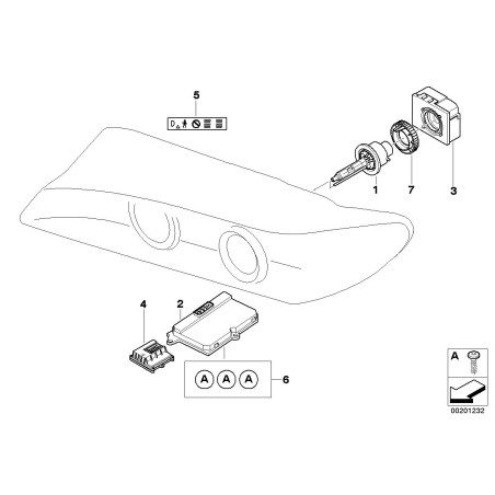 Unité de commande de phare au xénon - Pièce d'origine BMW 63127176068