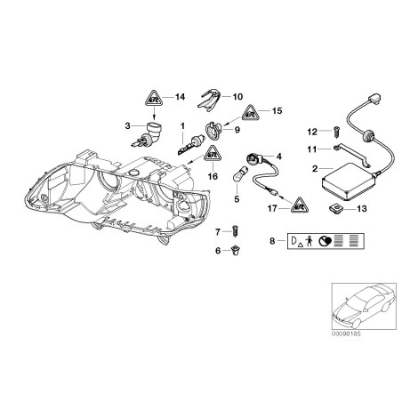 Unité de commande de phare au xénon - Pièce d'origine BMW 63128386708 Unité de commande de phare au xénon - Pièce d'origine BMW 63128386708