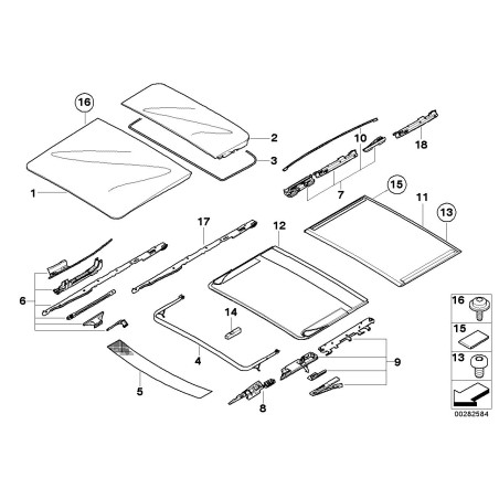 Garniture de toit - Pièce d'origine BMW 54107199397