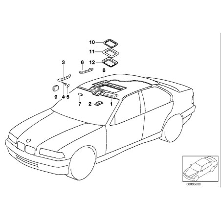 Garniture de toit anthracite - Pièce d'origine BMW 51442253500 Garniture de toit anthracite - Pièce d'origine BMW 51442253500