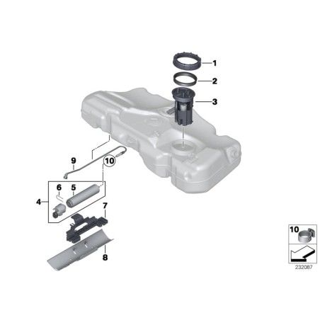 Filtre à carburant diesel chauffant avec tamis à 4 broches - Pièce d'origine BMW 13328512369