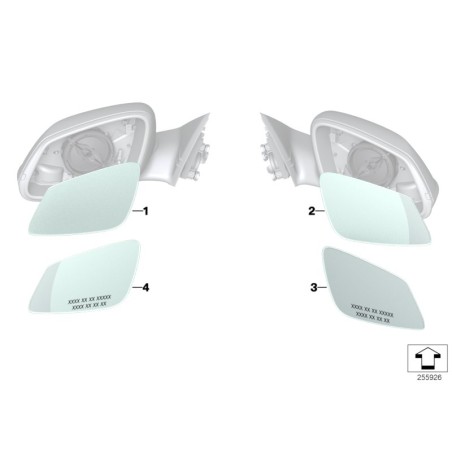Verre de rétroviseur chauffant gauche - Pièce d'origine BMW 51167285009