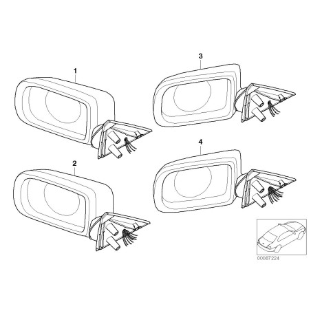 Rétroviseur chauffant sans verre gauche - Pièce d'origine BMW 51168266601 Rétroviseur chauffant sans verre gauche - Pièce d'origine BMW 51168266601
