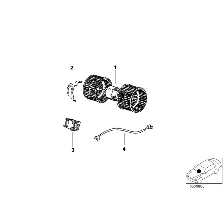 Moteur de soufflante de chauffage et de climatisation E30 - Pièce d'origine BMW 64111373766