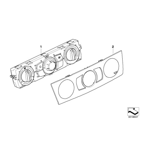 Entourage de panneau de commande de chauffage - Pièce d'origine BMW 64116957956
