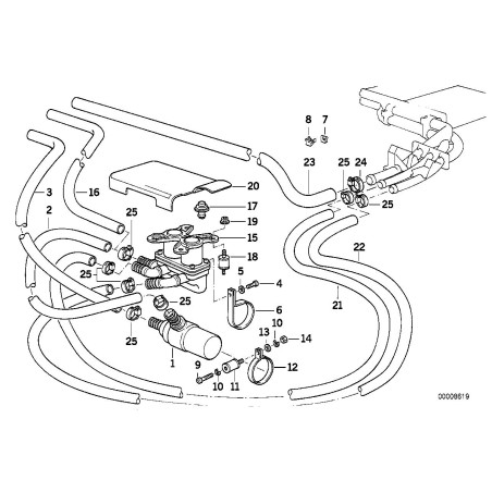 Cache de la vanne de contrôle du chauffage - Pièce d'origine BMW 64111388000