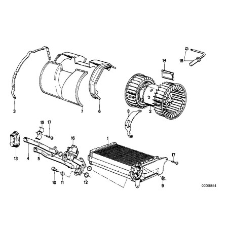 Soupape de commande de chauffage - Pièce d'origine BMW 64111386707