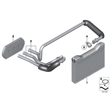 Joint torique de vanne de contrôle de chauffage - Pièce d'origine BMW 64118377824