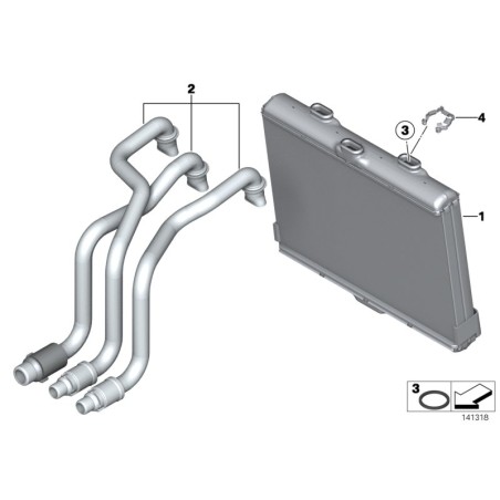 Noyau de chauffage - Pièce d'origine BMW 64116906270 Noyau de chauffage - Pièce d'origine BMW 64116906270