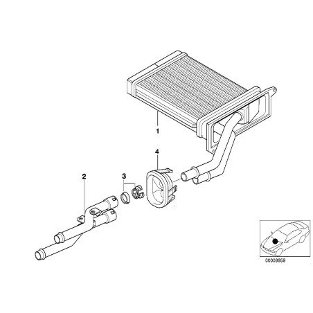 Noyau de chauffage - Pièce d'origine BMW 64518398746 Noyau de chauffage - Pièce d'origine BMW 64518398746