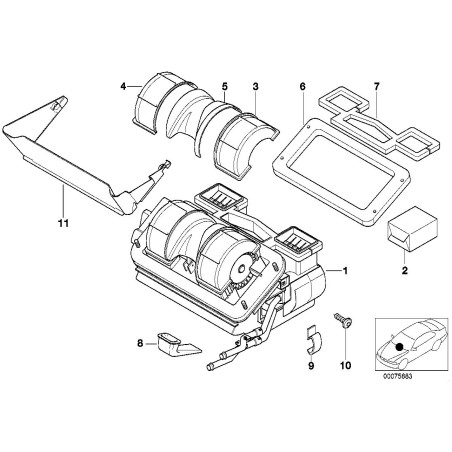 Joint de boîtier inférieur de radiateur - Pièce d'origine BMW 64111370937