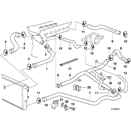 Tuyau de retour de chauffage - Pièce d'origine BMW 11531433059