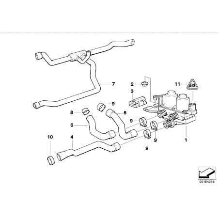 Soupape de chauffage - Pièce d'origine BMW 64118375792