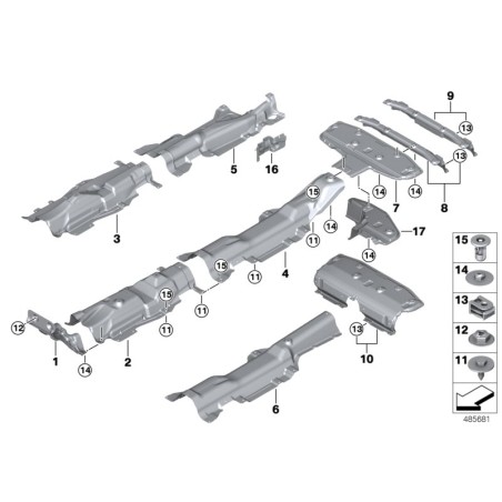 Pare-chocs arrière isolant thermique - Pièce d'origine BMW 51487374404 Pare-chocs arrière isolant thermique - Pièce d'origine BMW 51487374404