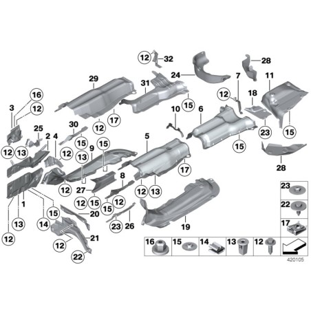 Isolation thermique arrière - Pièce d'origine BMW 51487193500