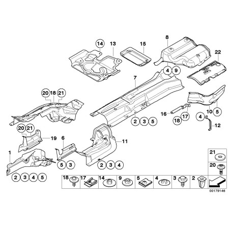Isolation thermique droite - Pièce d'origine BMW 51487033722