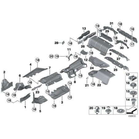 Isolant thermique pour silencieux arrière - Pièce d'origine BMW 51487241777
