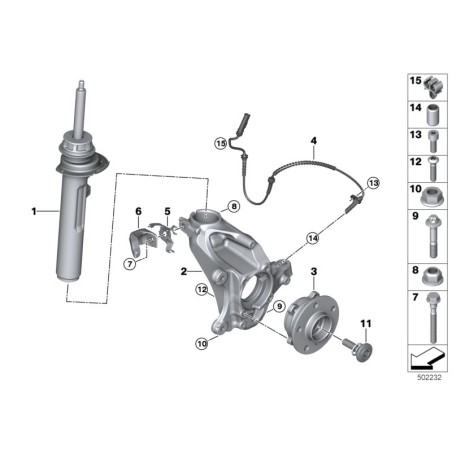 Vis hexagonale avec bride - Pièce d'origine BMW 31306798530