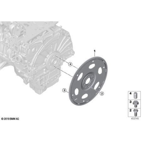 Boulon hexagonal - Pièce d'origine BMW 24407561393
