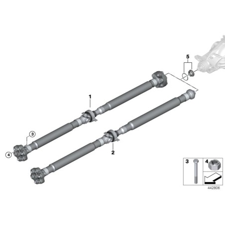 Boulon hexagonal - Pièce d'origine BMW 26117635643